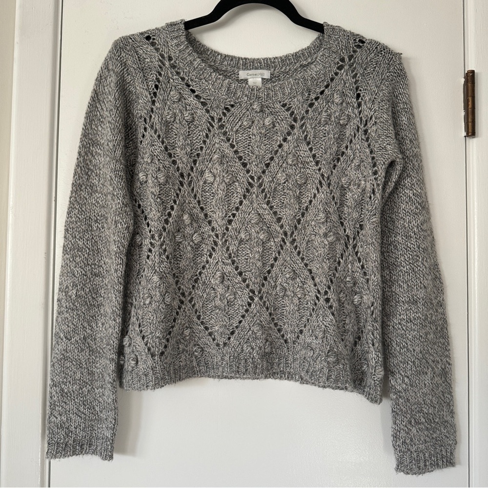 Garnett Hill Wool/Alpaca Blend Knit Crewneck Sweater